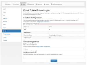 Die wesentlich vereinfachte Konfiguration der Email-Token.